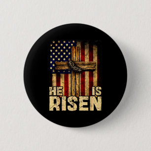 He is risen jesus christian god religious easterHe 2 Inch Round Button