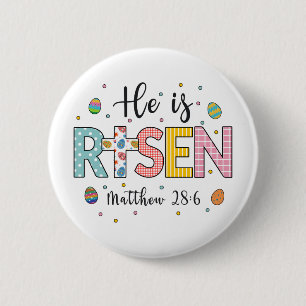 He is Risen Jesus Christian Happy Easter 2 Inch Round Button
