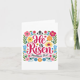 He Is Risen Jesus Christian Happy Easter Bible Ver Card