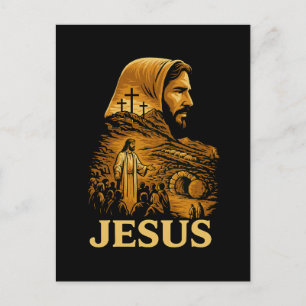 He is Risen Jesus Christian Happy Easter Holiday Postcard