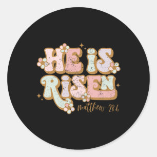 He Is Risen Jesus Christian Happy Easter Kids Wome Classic Round Sticker