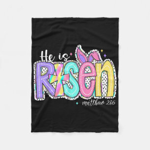 He Is Risen Jesus Christian Happy Easter Kids Wome Fleece Blanket