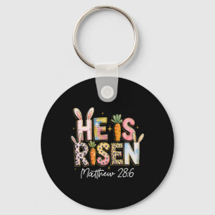 He Is Risen Jesus Christian Happy Easter Kids Wome Keychain