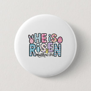 He Is Risen Jesus Christian Happy Easter Women Kid 2 Inch Round Button