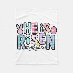 He Is Risen Jesus Christian Happy Easter Women Kid Fleece Blanket