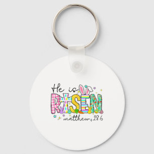He Is Risen Jesus Christian Happy Easter Women Kid Keychain