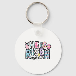 He Is Risen Jesus Christian Happy Easter Women Kid Keychain