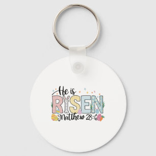 He Is Risen Jesus Christian Happy Easter Women Kid Keychain