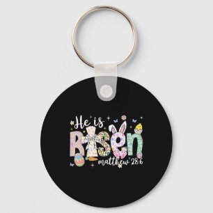He Is Risen Jesus Christian Happy Easter Women Kid Keychain