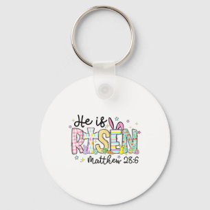 He Is Risen Jesus Christian Happy Easter Women Kid Keychain