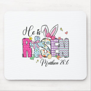 He Is Risen Jesus Christian Happy Easter Women Kid Mouse Pad
