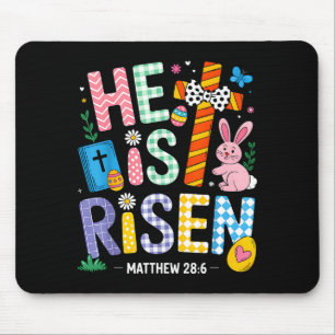 He Is Risen Jesus Christian Happy Easter Women Kid Mouse Pad