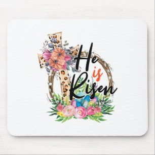 He Is Risen Jesus Christian Happy Easter Women Kid Mouse Pad
