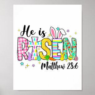 He Is Risen Jesus Christian Happy Easter Women Kid Poster