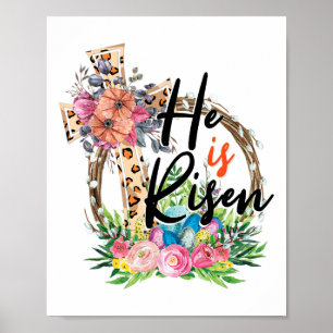 He Is Risen Jesus Christian Happy Easter Women Kid Poster
