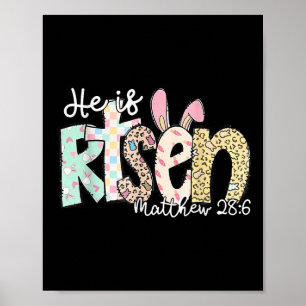 He Is Risen Jesus Christian Happy Easter Women Kid Poster