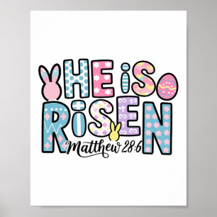 He Is Risen Jesus Christian Happy Easter Women Kid Poster