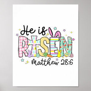 He Is Risen Jesus Christian Happy Easter Women Kid Poster