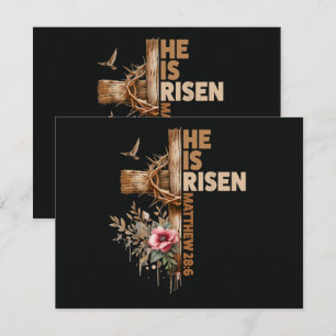 He is Risen Jesus Christian Religious Easter Invitation