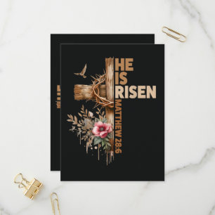 He is Risen Jesus Christian Religious Easter Invitation Postcard
