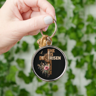 He is Risen Jesus Christian Religious Easter Keychain
