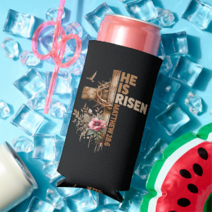 He is Risen Jesus Christian Religious Easter Seltzer Can Cooler