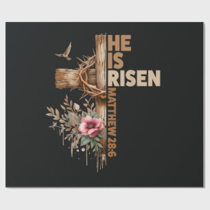 He is Risen Jesus Christian Religious Easter Wrapping Paper
