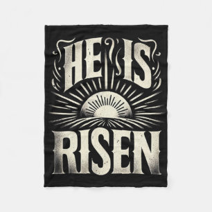 He Is Risen Jesus God Christian Sun Resurrection E Fleece Blanket