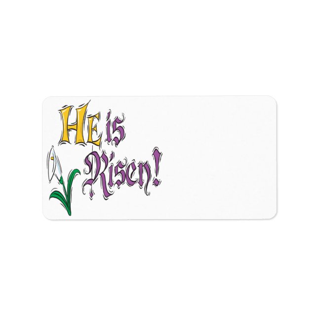 He Is Risen Label (Front)