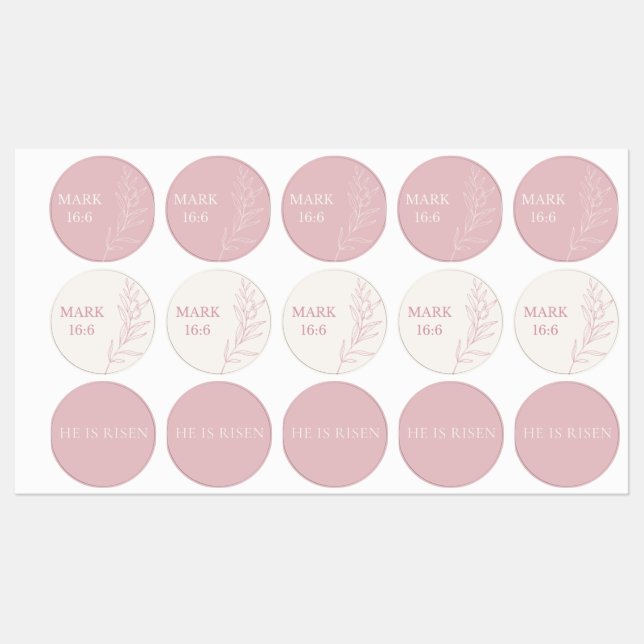 He Is Risen · Mark 16:6 — Easter Christian Sticker (Sheet)
