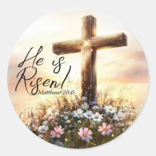 He is Risen - Matthew 28:6 Classic Round Sticker