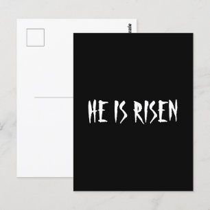 He Is Risen Matthew 28:6 Easter Black White Postcard