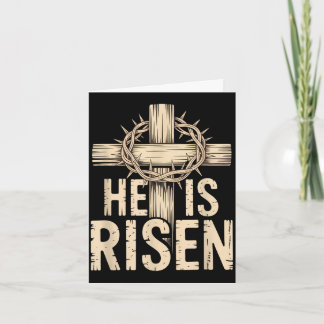 He is risen matthew 28_6 retro vintage cross happy card