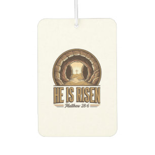 He Is Risen Matthew 28 6 Vintage Christian Design_ Air Freshener