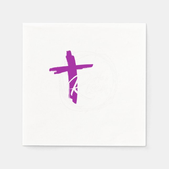 He Is Risen Nativity Jesus Christus Cross Faith Gi Napkin (Front)