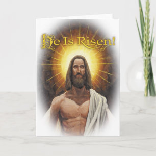 He is Risen! Portrait of Jesus Easter Card