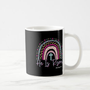 He Is Risen Rainbow Leopard Happy Easter Day Chris Coffee Mug