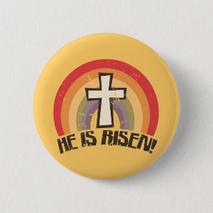 He Is Risen Religious Easter 2 Inch Round Button