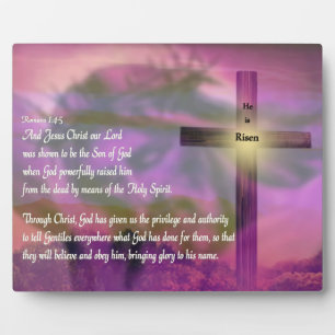 He Is Risen - Religious Easter Bible Verse Plaque