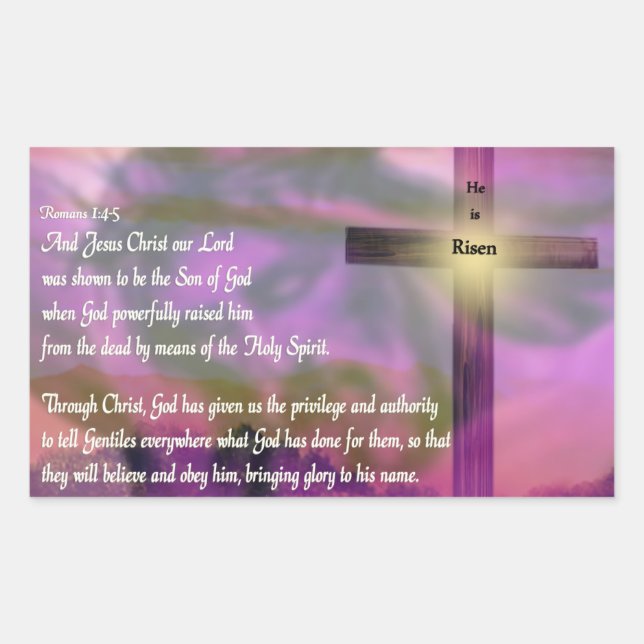 He Is Risen - Religious Easter Bible Verse Sticker (Front)