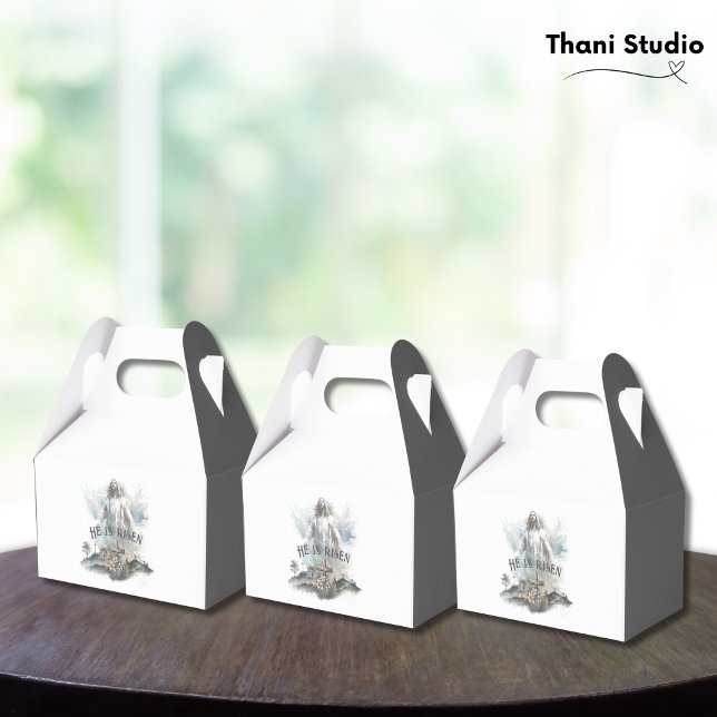 He is Risen Religious Easter Christian Cross Favor Box (Creator Uploaded)