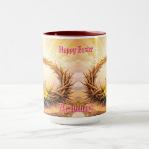 He Is Risen Religious Floral Crown Personalized Mug