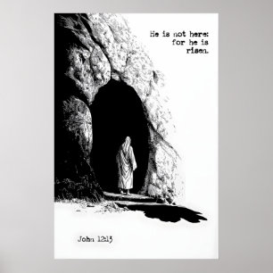 He Is Risen Resurrection Art Print Empty Tomb