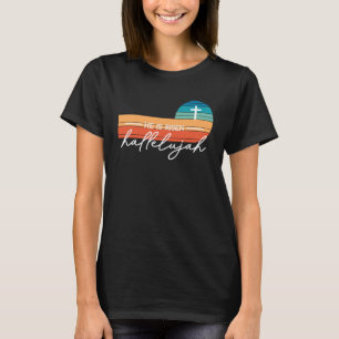 He Is Risen Retro Sunset Vintage Cool Classic Hall T-Shirt