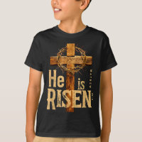 He is risen retro vintage cross happy easter