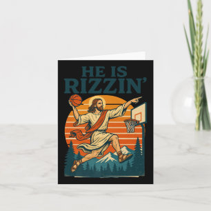 He Is Risen Rizzin Easter Christian Faith Jesus Ba Card
