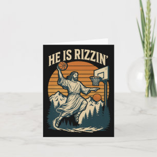 He Is Risen Rizzin Easter Christian Faith Jesus Ba Card