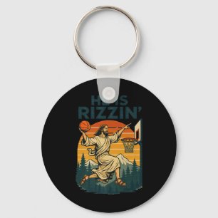 He Is Risen Rizzin Easter Christian Faith Jesus Ba Keychain