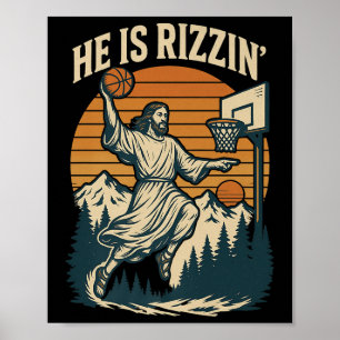 He Is Risen Rizzin Easter Christian Faith Jesus Ba Poster