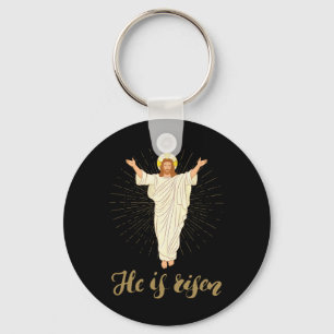 He Is Risen Rizzin' Easter Jesus Christian Faith  Keychain